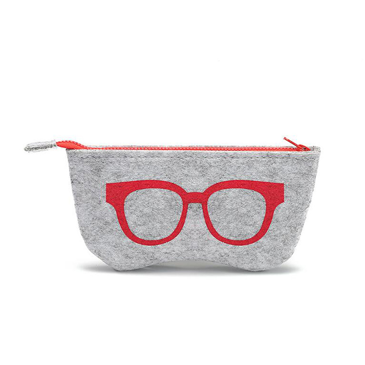 Colorful customized logo printing Felt Glasses bags