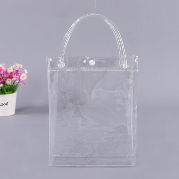All Transparent Portable PVC Packing Tote Bag With Handle