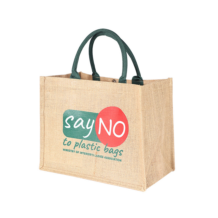 Manufacturers Wholesale Eco Friendly Recycled Tote Bag Custom Logo Jute Shopping Bags