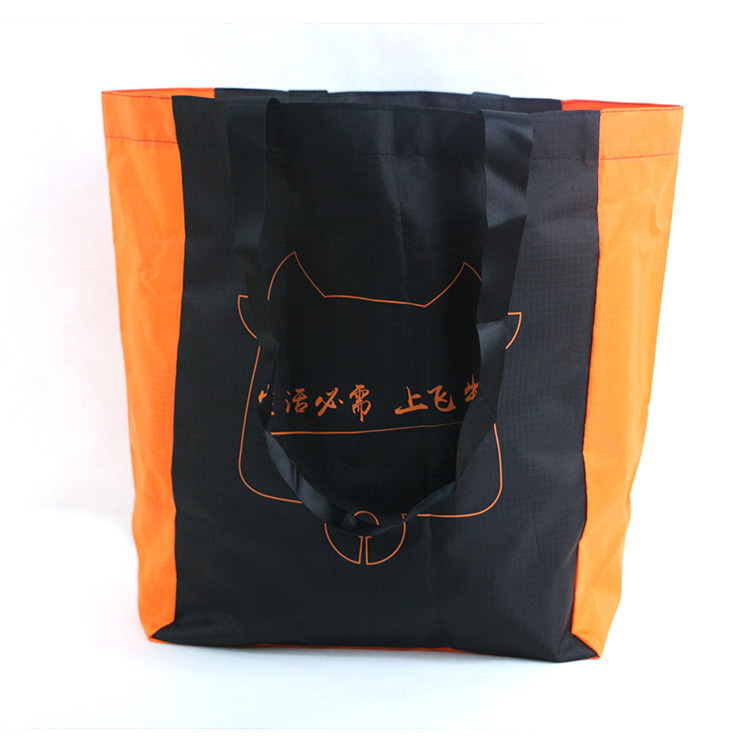 Custom reusable biodegradable Rip stop polyester material shopping bags