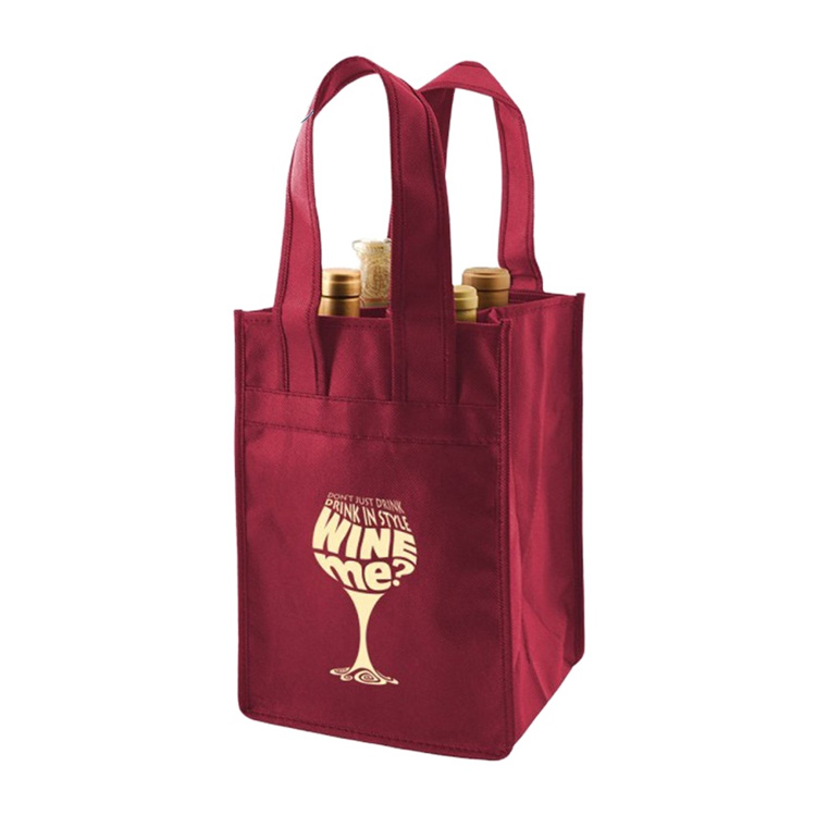Эко-нетканая ткань для покупок, сумка для переноски, нетканая сумка для вина, одна бутылка