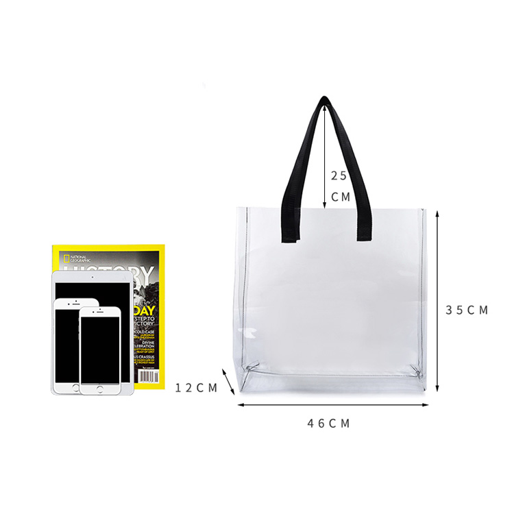 BSCI custom shopping bag clear pvc tote bag Transparent bag