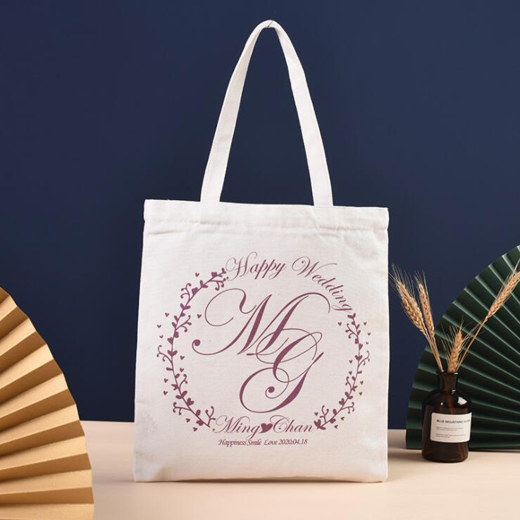 Customized logo printing Eco-friendly Reusable Cotton Hand Bags