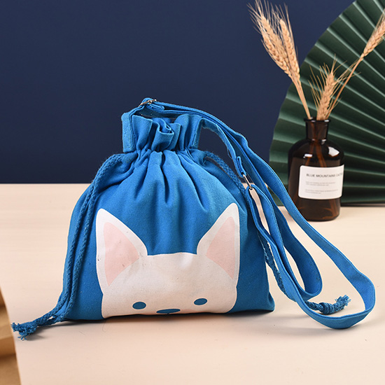 100% памучна платнена чанта за шнурове, малка козметична чанта за съхранение може да бъде персонализирана