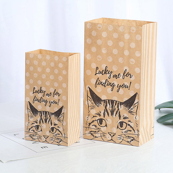 Square-bottomed paper bag with animal designs Disposable Baking paper bag snack paper bag