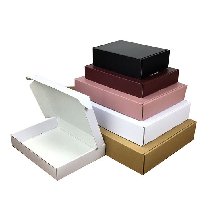 Populiarios perdirbamos rožinės gofruotos pakuotės dovanų siuntimo dėžutė pagal užsakymą atspausdinta