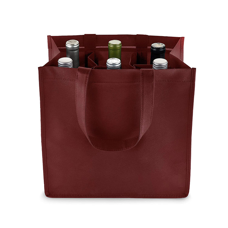 Bolsa non tecida biodegradable de reciclaxe económica, bolsa de viño non tecida