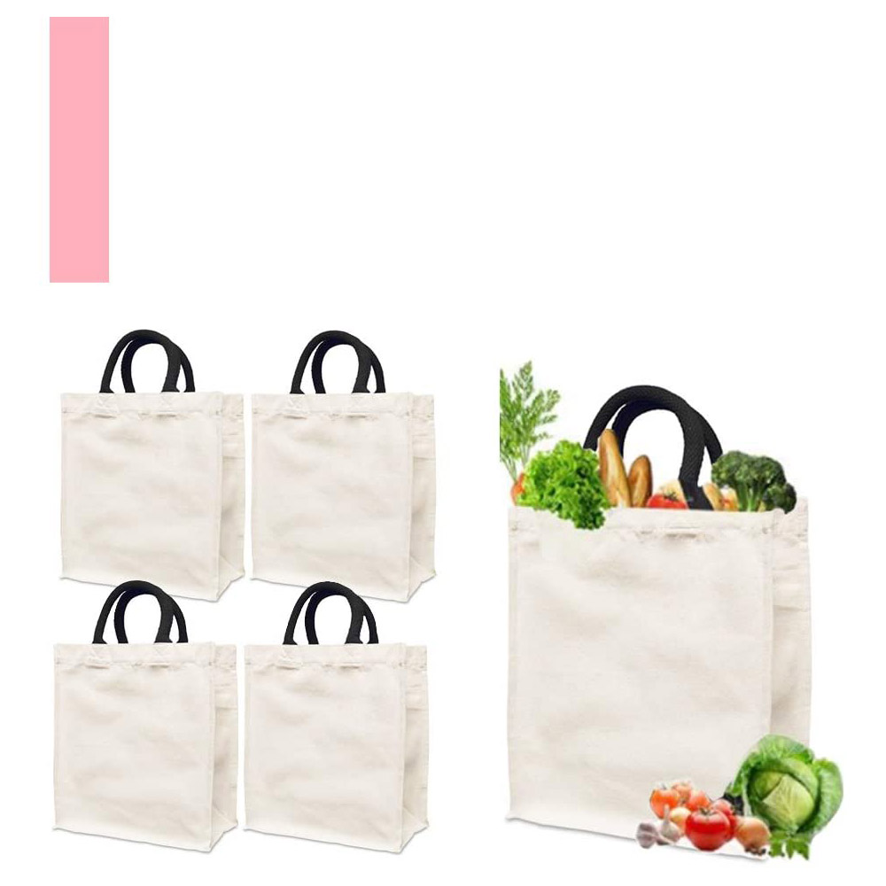 Plain organic reusable cotton canvas tote shopping shoulder bag With Custom Logo