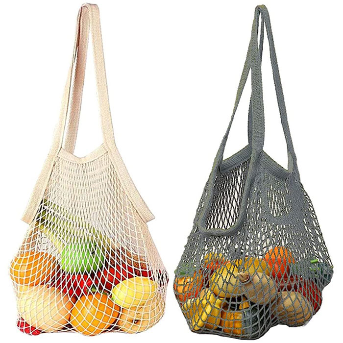 Издръжлива персонализирана фабрична цена за доставка Зеленчукова памучна мрежеста чанта за хранителни стоки