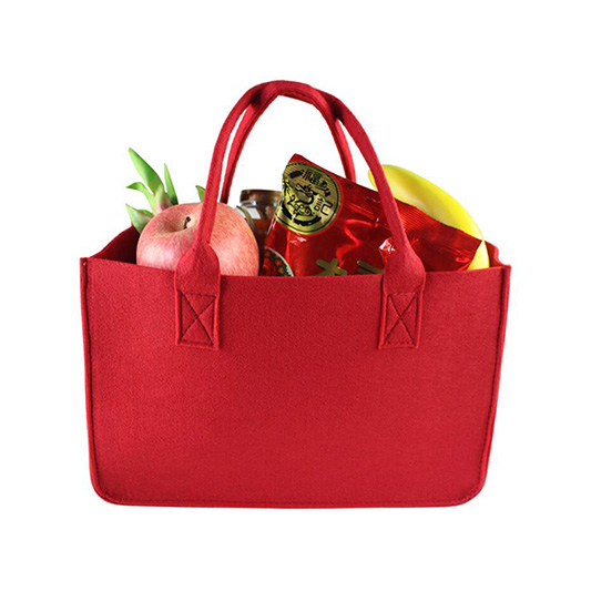 Wiederverwendbare, hochwertige, benutzerdefinierte Logo-bedruckte rote Filztaschen