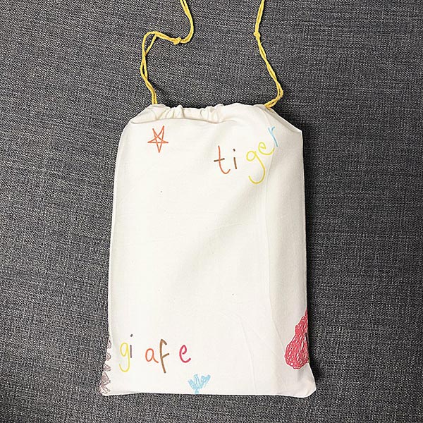 Personalized Colorful canvas cotton drawstring bag with double string