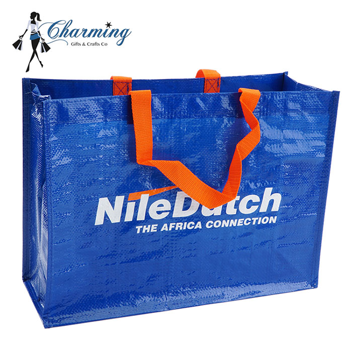wholesales pampromosyong eco friendly na magagamit muli Printed Shopping Bopp Laminated Recycled PP Woven Bag