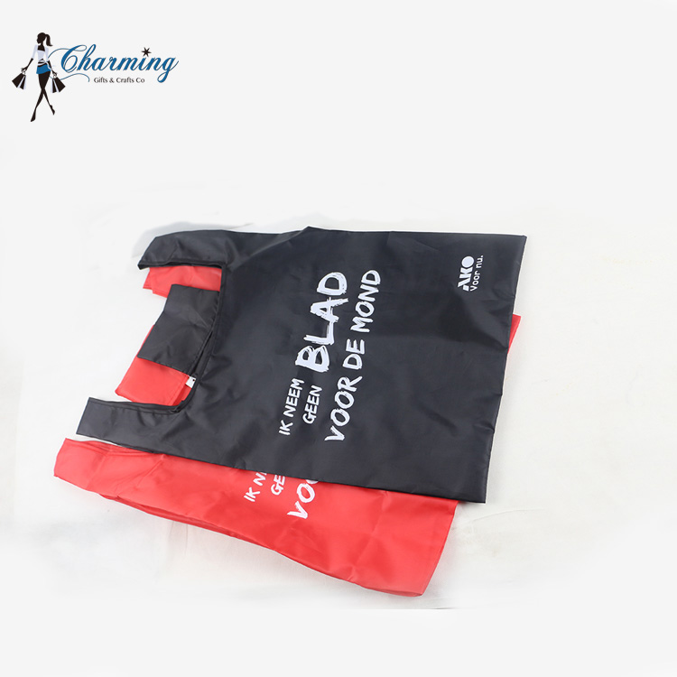 factory custom reusable 190t folding foldable grocery polyester shopping bag