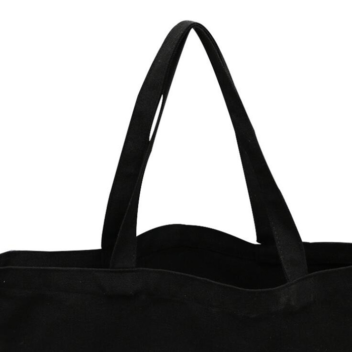 Promotional Custom Logo Natural Black Cotton Canvas Hand Bags