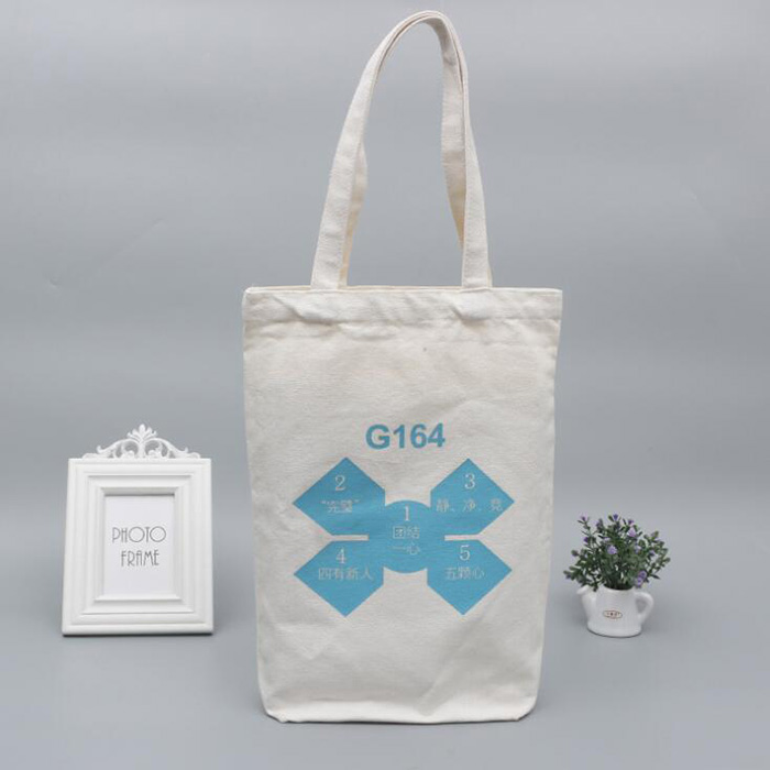Custom Printed Eco-friendly Reusable Shopping White Cotton Canvas Hand Bag