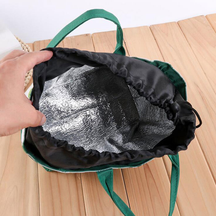 Promotional Food Storage Reusable Oxford Insulated Cooler Drawstring Bag