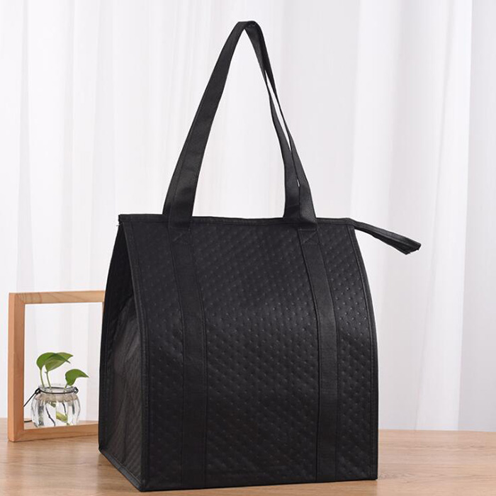 Zipper kaw Food Storage Reusable Non Woven Insulated Cooler Tote Bag