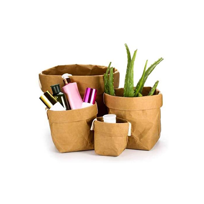 Vlastná ekologicky šetrná umývateľná záhradná taška na kvety z kraftového papiera pre domácnosť
