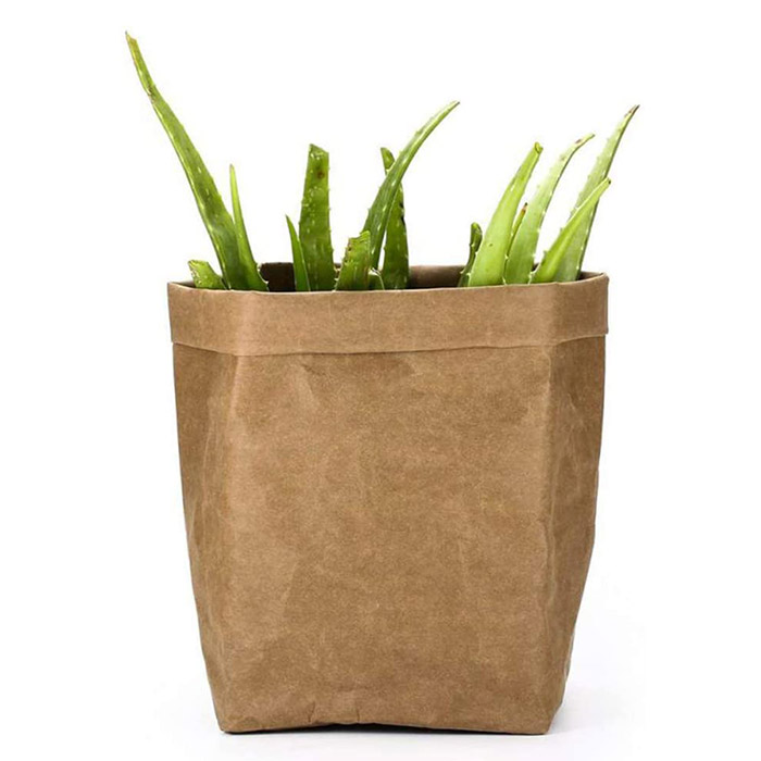 Wholesale Eco-friendly Washable Kraft Paper Bags Container For Storage , Snack ,Planting