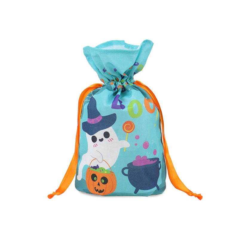 Personalized Halloween RPET Drawstring Bag with Ribbon