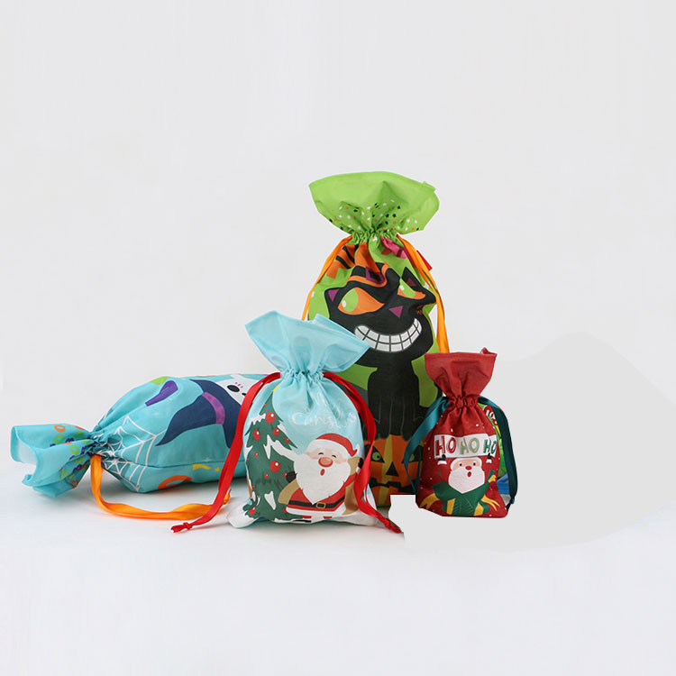 Wholesale Reusable RPET Drawstring Bag with Ribbon