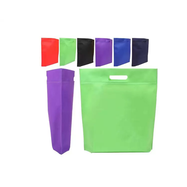 Promotional Portable Non-Woven Bags Reusable Eco Friendly D Cut Non-Woven Bags, Cheap Carry D Cut Non-Woven Bags