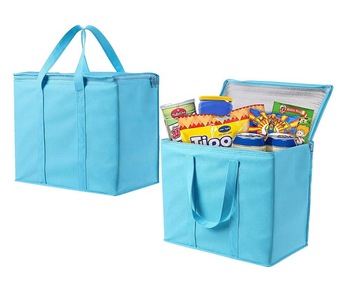 zippered non woven cooler bag for frozen food with EPE foam and aluminum