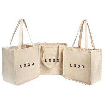 Wholesale High Quality Blank Custom Print Natural Cotton Canvas Shopping Tote Bag nga adunay Logo