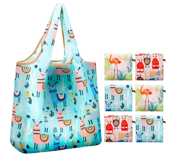 Eco Friendly Foldable Reusable Grocery Bags Shopping Tote Bag nga adunay Pocket Tote Bag
