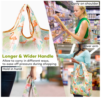 Eco Friendly Foldable Reusable Grocery Bags Shopping Tote Bag nga adunay Pocket Tote Bag