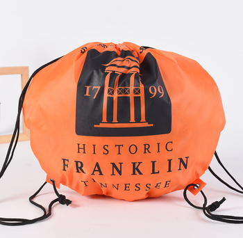 Eco-Friendly Polyester Pumpkin  Drawstring Backpack Sports Draw String Bag
