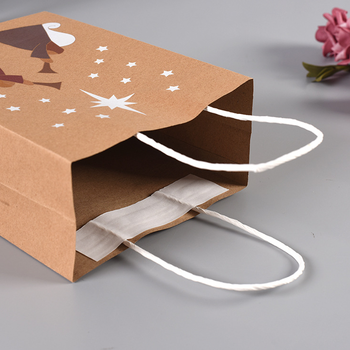 Lieferant Benutzerdefinierte Weihnachtspapiertüten aus recyceltem Kraftpapier zum Verpacken