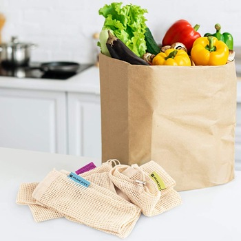 Shopping vegetable practical  mesh tote cotton net bag