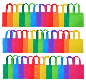 Rainbow Colors Goodie Party Gift Non-Woven Tote Bags with Handles