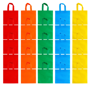 Rainbow Colors Goodie Shopping Tote Customized Non Woven Bags with Handles