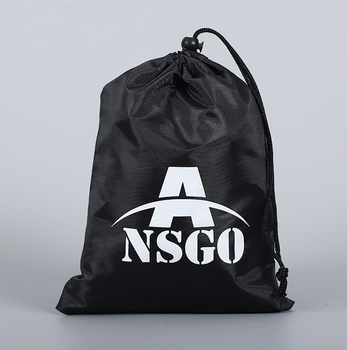 Small size black shopping polyester drawstring bags
