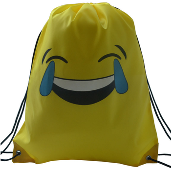 Wholesale emoticon logo 210D Drawstring Bag