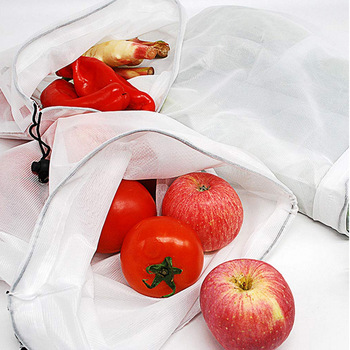 Ecology tote drawstring mesh net string vegetable mesh produce bags