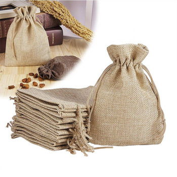 Wholesale Trending Hot Products Cheap Portable jute small drawstring bag