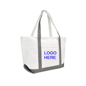 Custom color eco friendly recyclable cotton tote bag with zipper